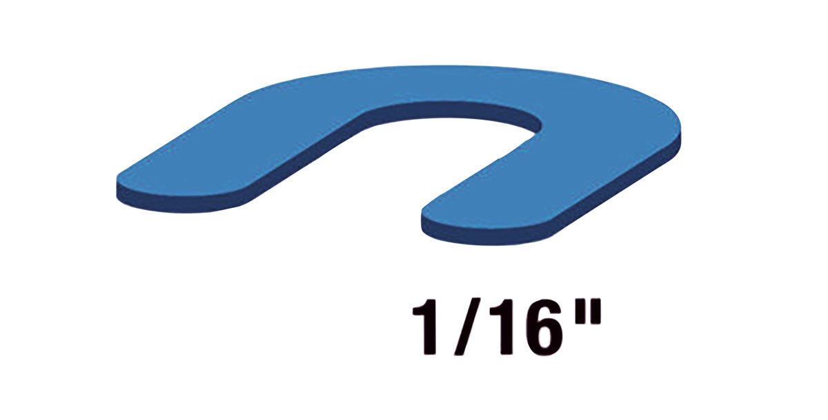 Shim Horseshoe for Ceramic, 1/16 in., Blue, 180/Pack