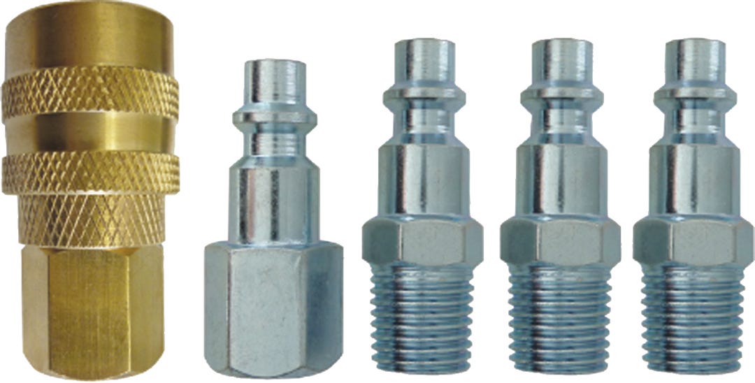 Hose Coupler Kit, 1/4, 3 Male/2 Female, NPT