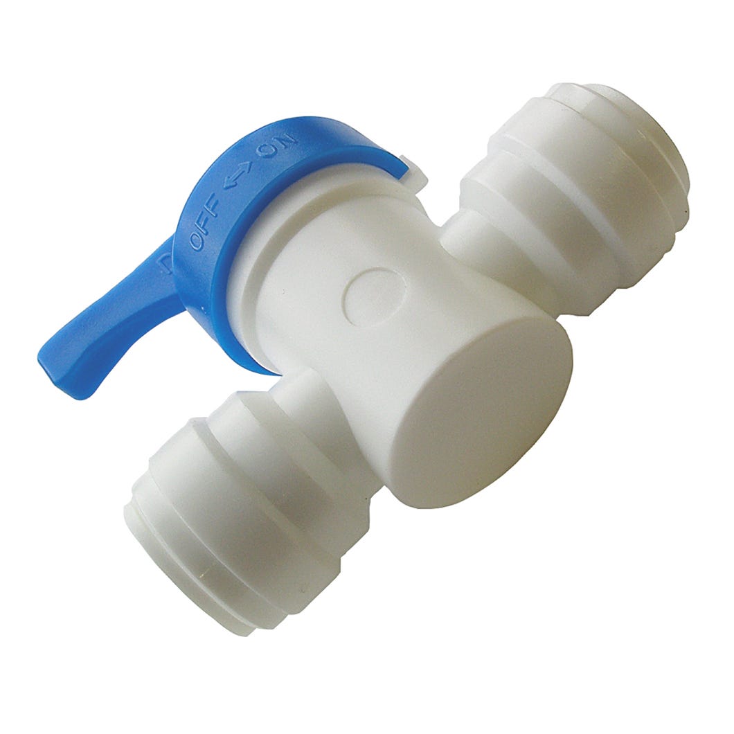 Hose Union with Shut-Off Valve, Tube X Tube, 3/8-in. O.D. X 3/8-in. O.D.