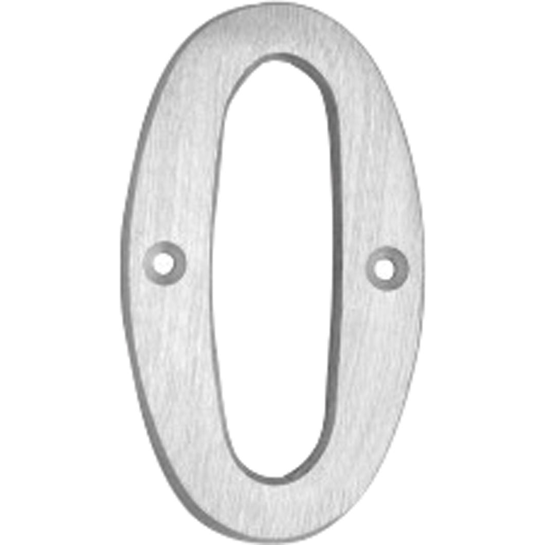 House Number 0, Aluminum, 6-in.