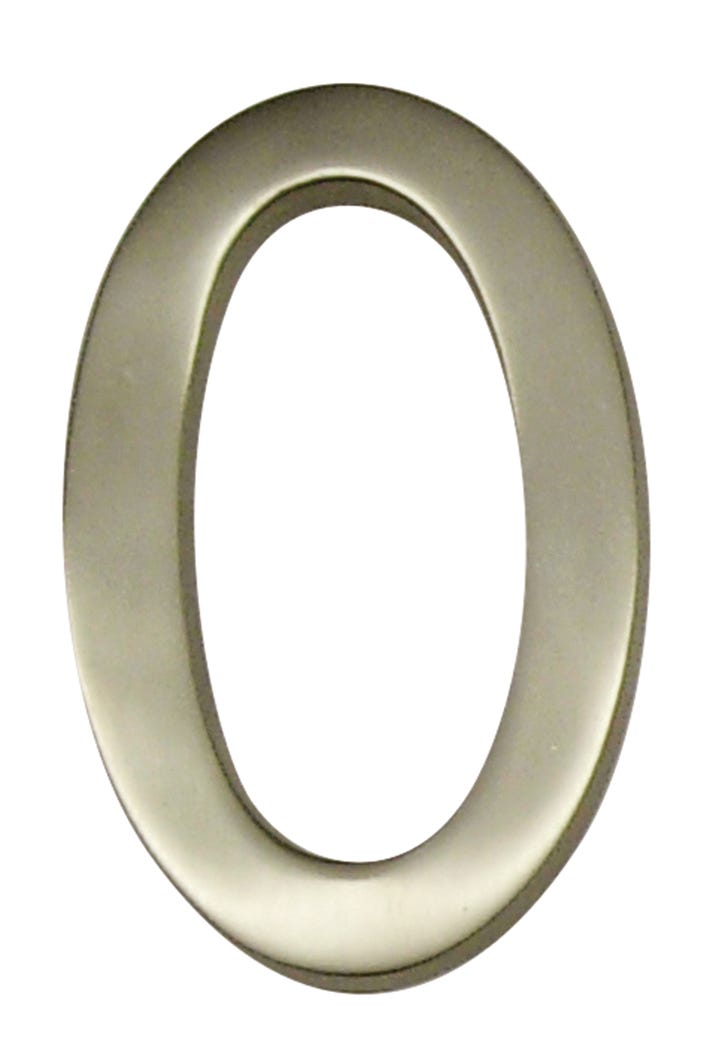 House Number 0, Solid Brass, 4-in.