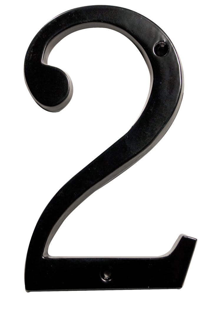 House Number 2, Aluminum, 4-in.