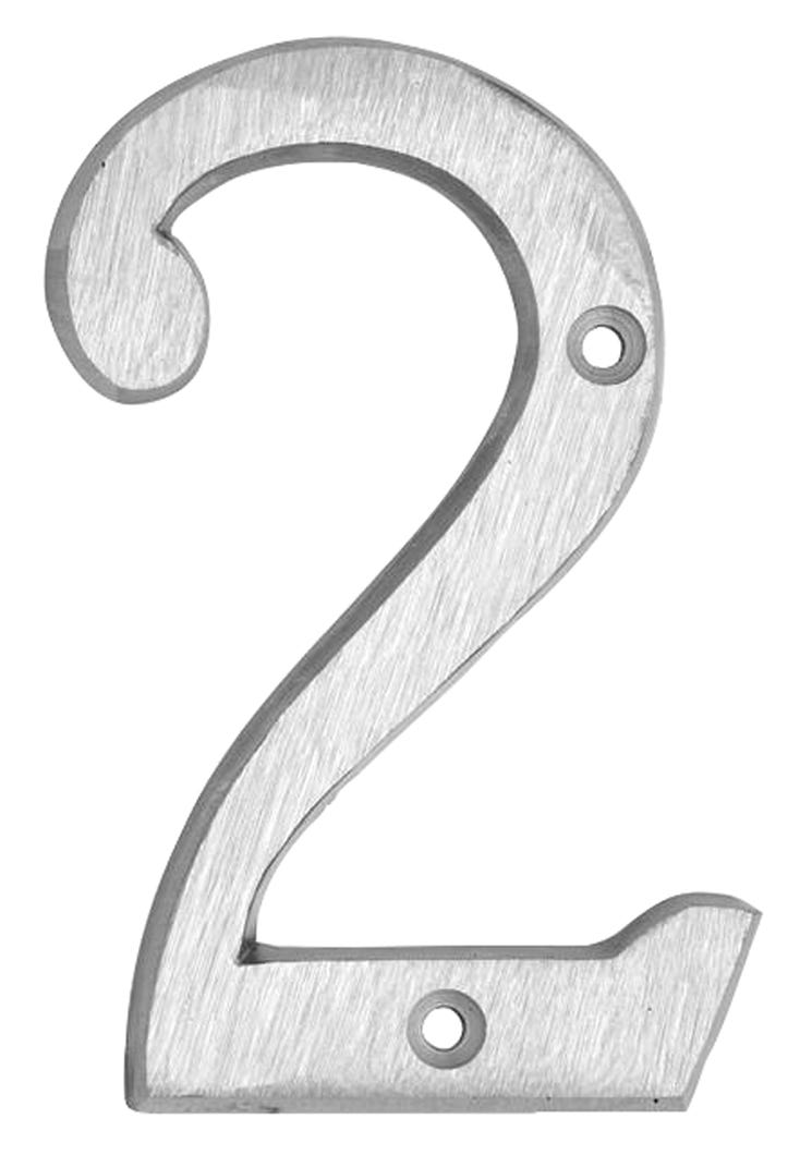 House Number 2, Aluminum, 4-in.