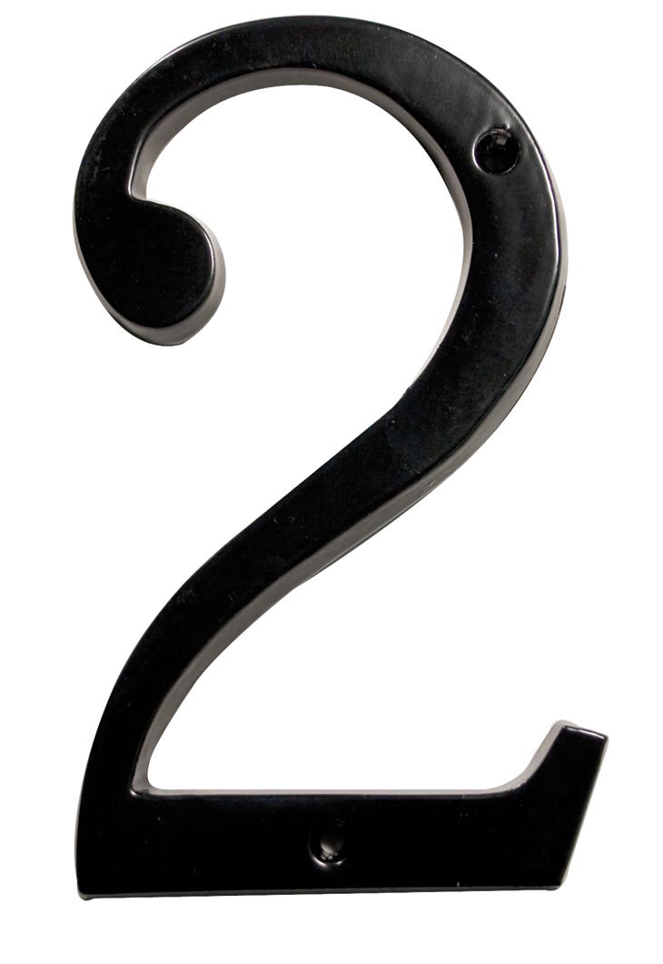 House Number 2, Aluminum, 6-in.