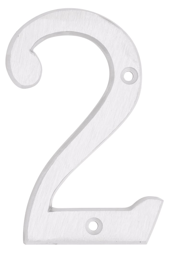 House Number 2, Solid Brass, 6-in.