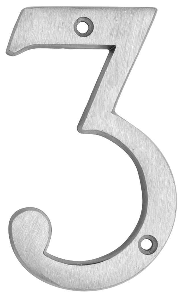 House Number 3, Aluminum, 6-in.