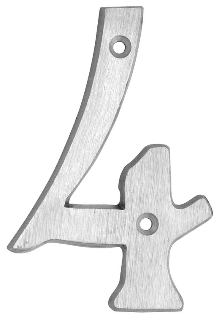 House Number 4, Aluminum, 6-in.