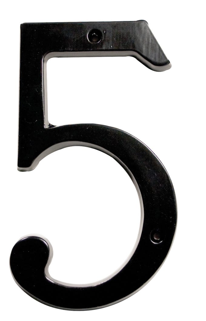 House Number 5, Aluminum, 4-in.