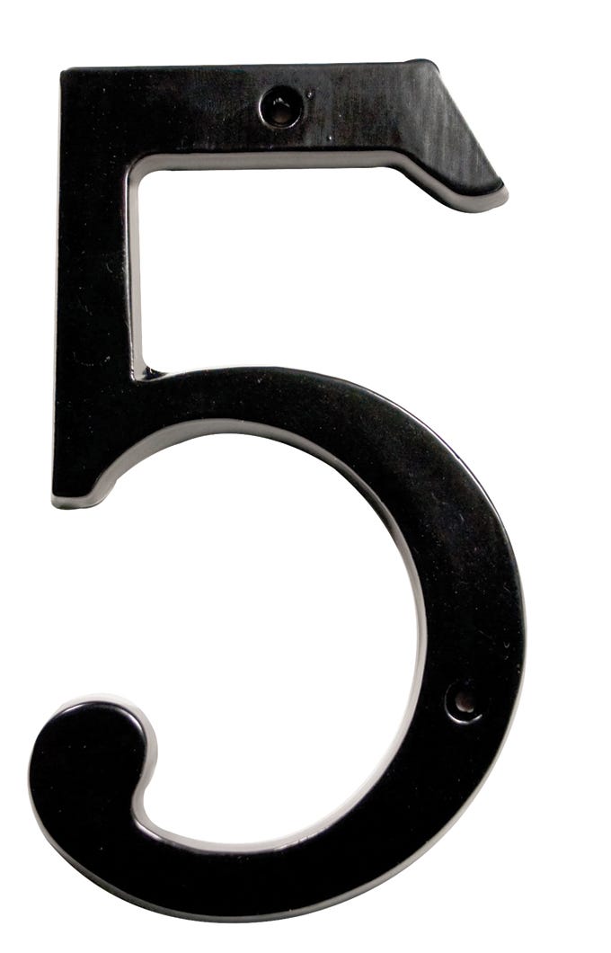 House Number 5, Aluminum, 6-in.