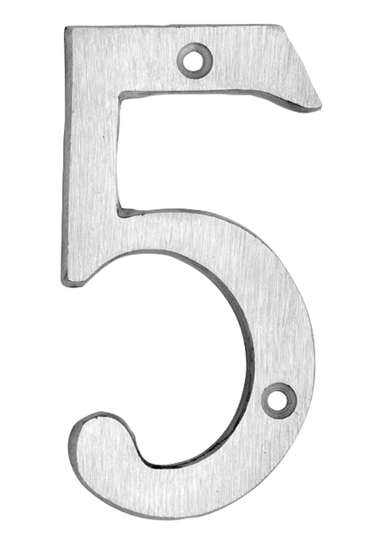 House Number 5, Aluminum, 6-in.