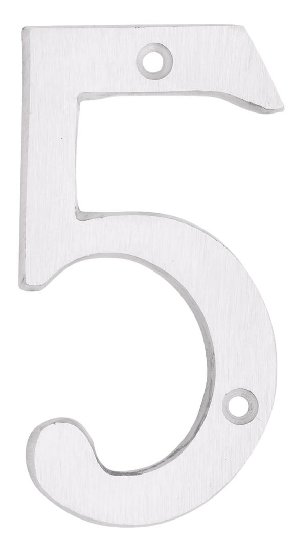 House Number 5, Solid Brass, 6-in.