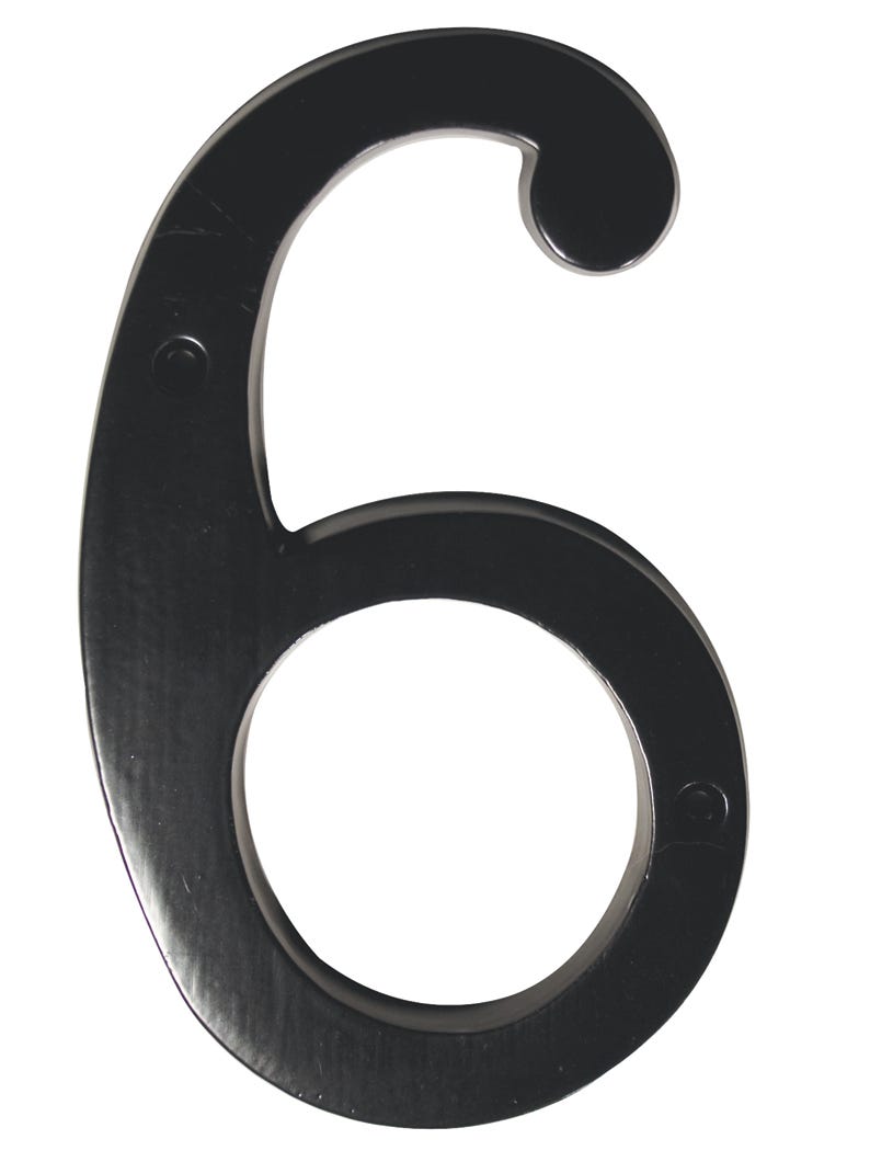 House Number 6, Aluminum, 4-in.