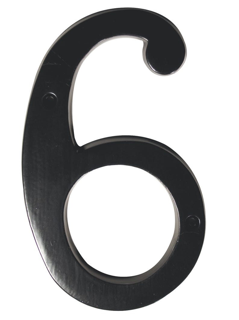 House Number 6, Aluminum, 6-in.
