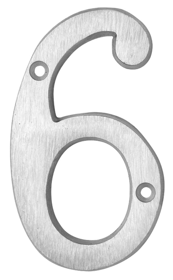 House Number 6, Aluminum, 6-in.