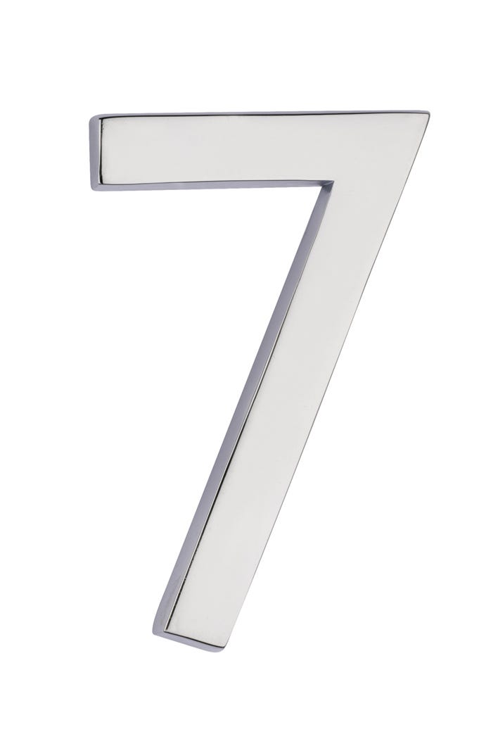 House Number 7, Solid Brass, 3-in.