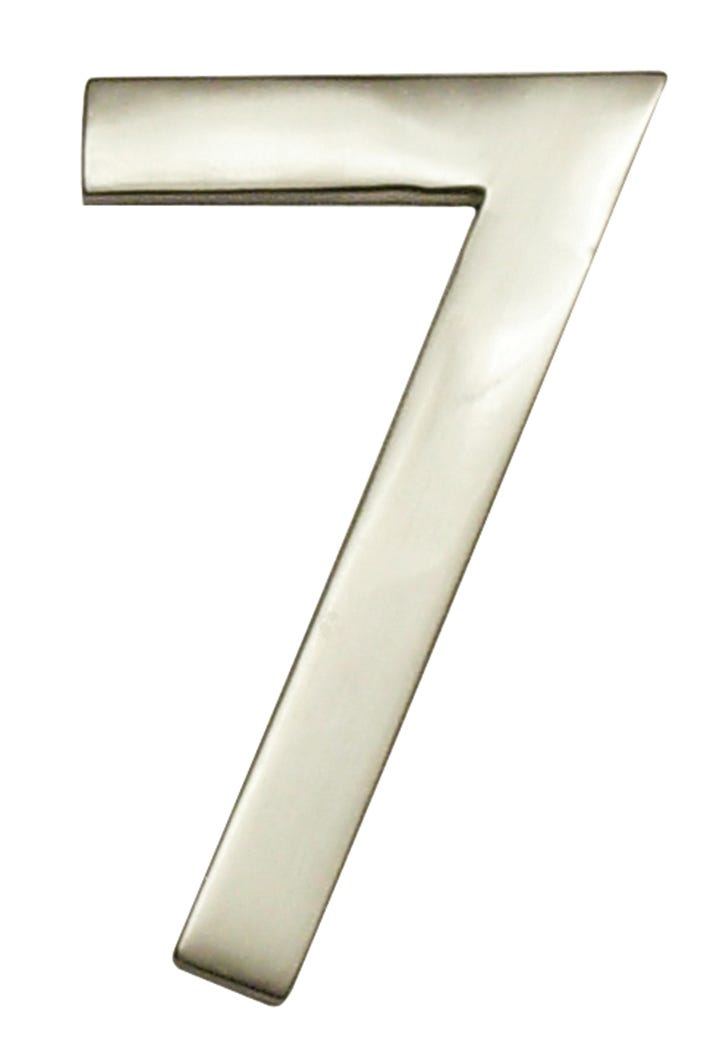 House Number 7, Solid Brass, 4-in.