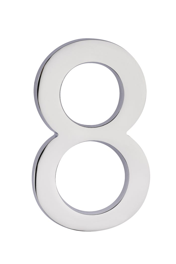 House Number 8, Solid Brass, 3-in.