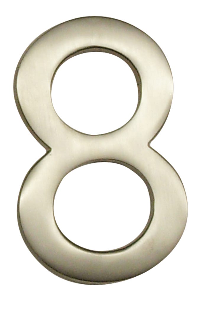 House Number 8, Solid Brass, 4-in.