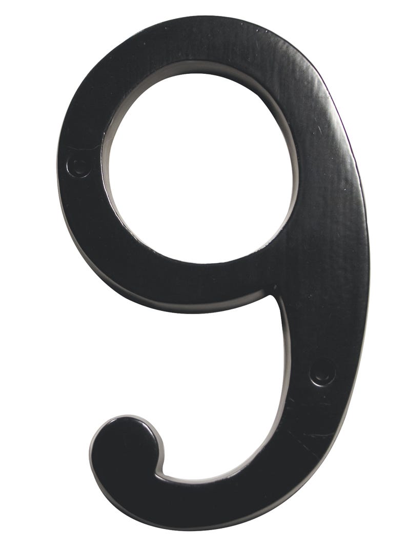 House Number 9, Aluminum, 4-in.