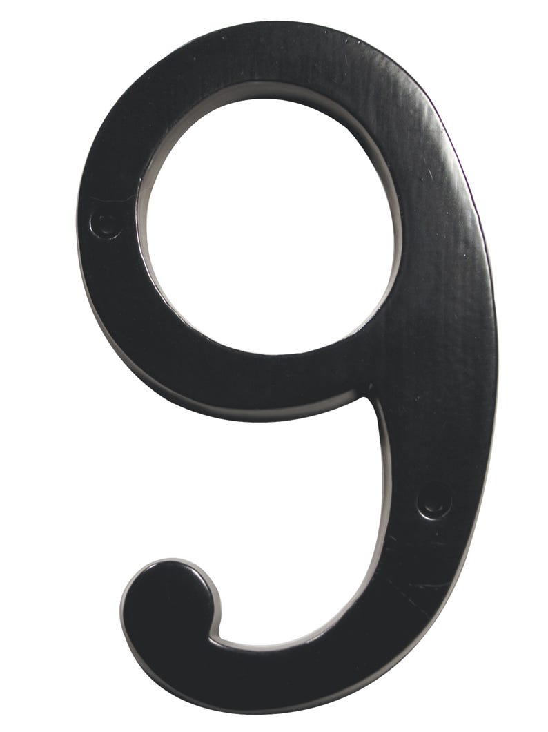 House Number 9, Aluminum, 6-in.