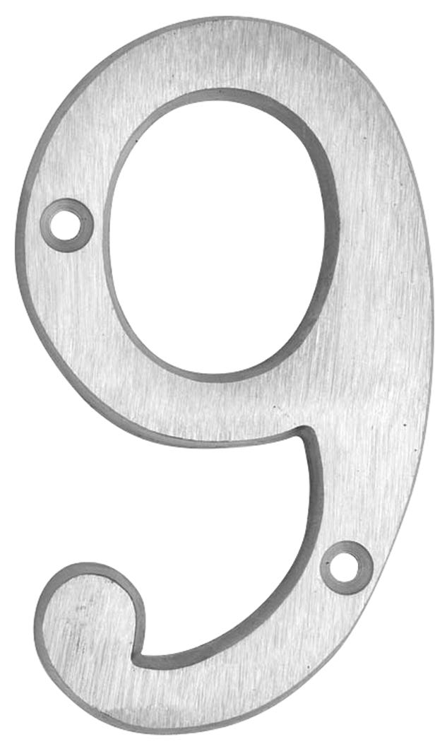 House Number 9, Aluminum, 6-in.