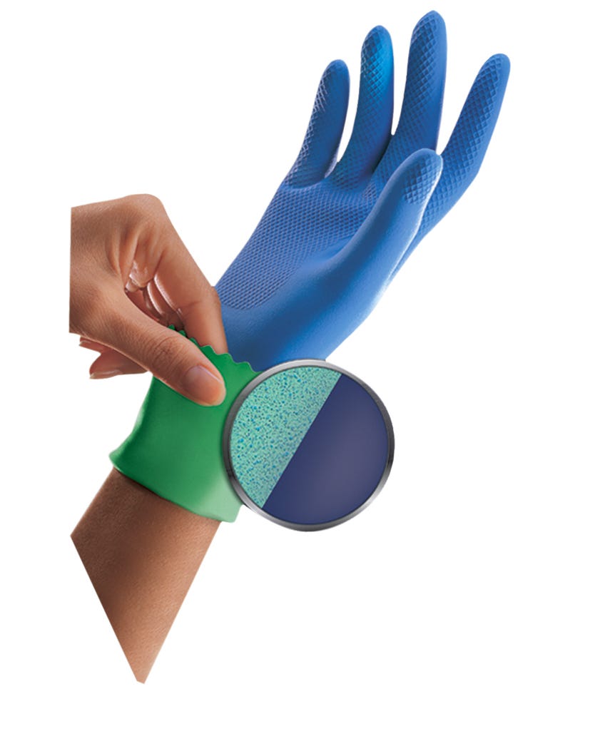 Latex Dishwashing Gloves with Foam Lining, Fresh Comfort