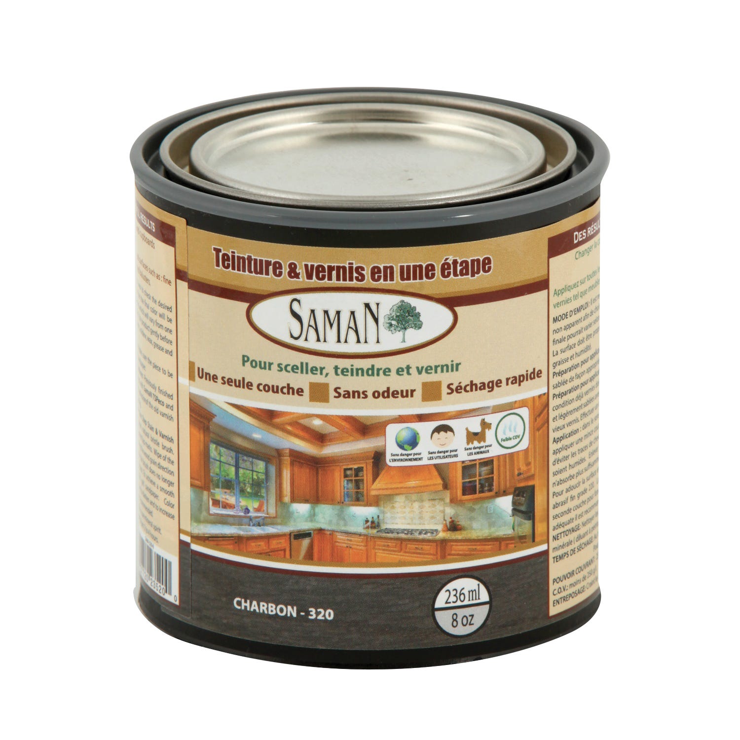 Hybrid Stain, 236ml, Indoor Use Only, Charcoal