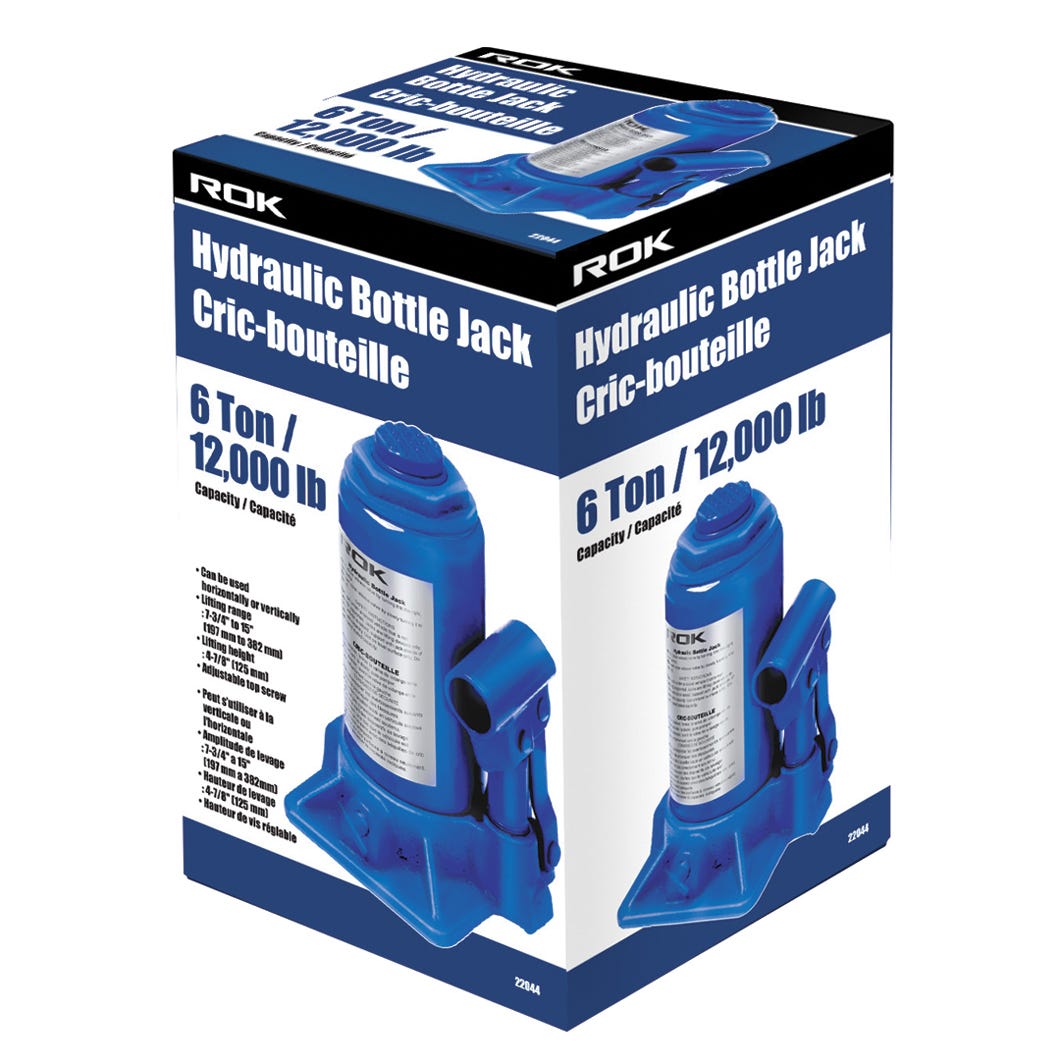 Hydraulic Bottle Jack, 6 Ton