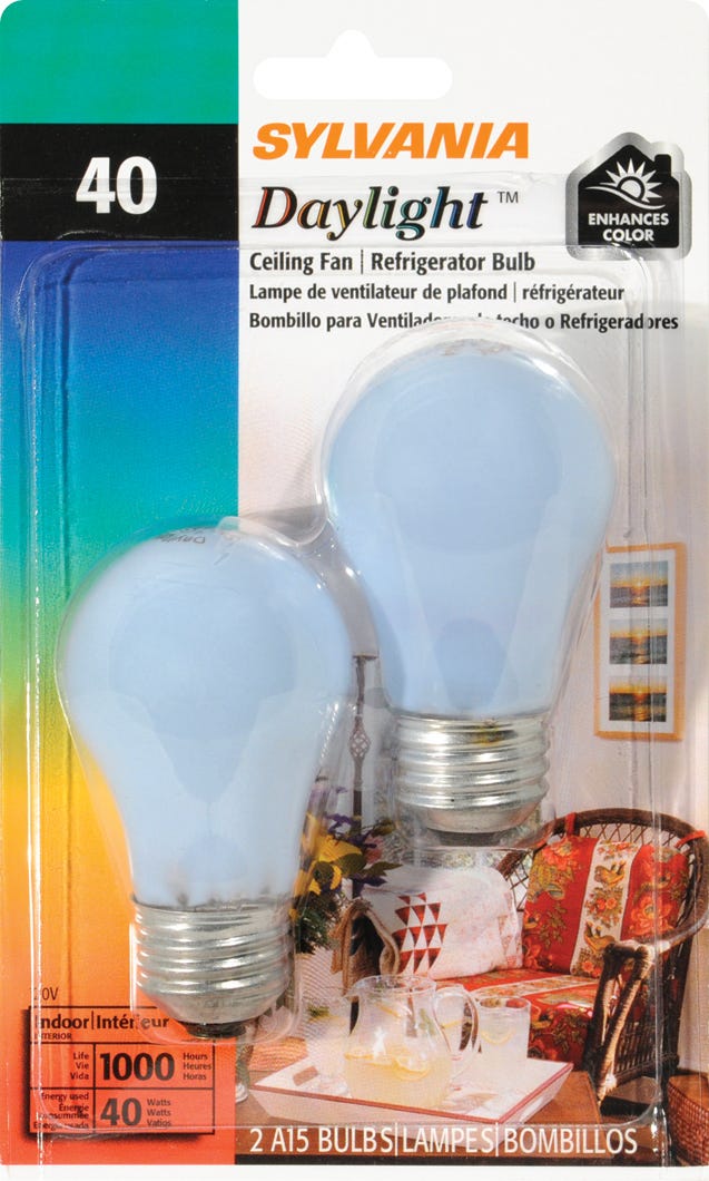 Incandescent Light Bulb for Appliance/Fan, Indoor, A15