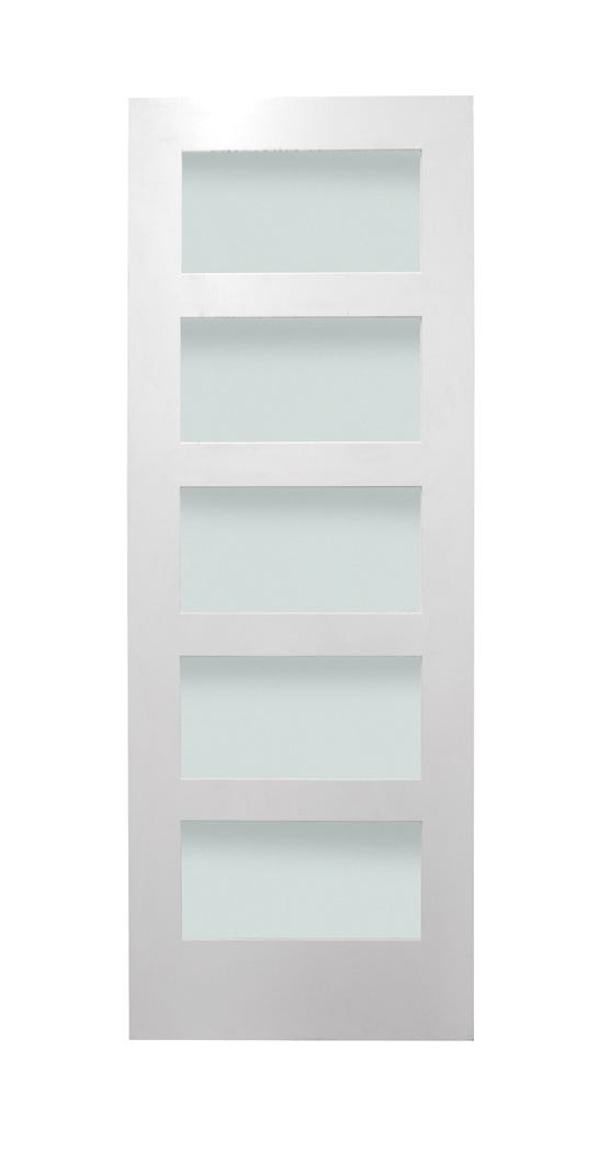 Indoor Door Shaker Style, 5 Frosted Glasses 30-in.