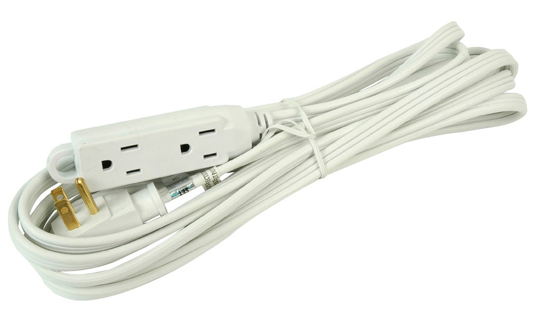 Indoor Extension Cord Flat, 3 Outlets, 9.84-ft.