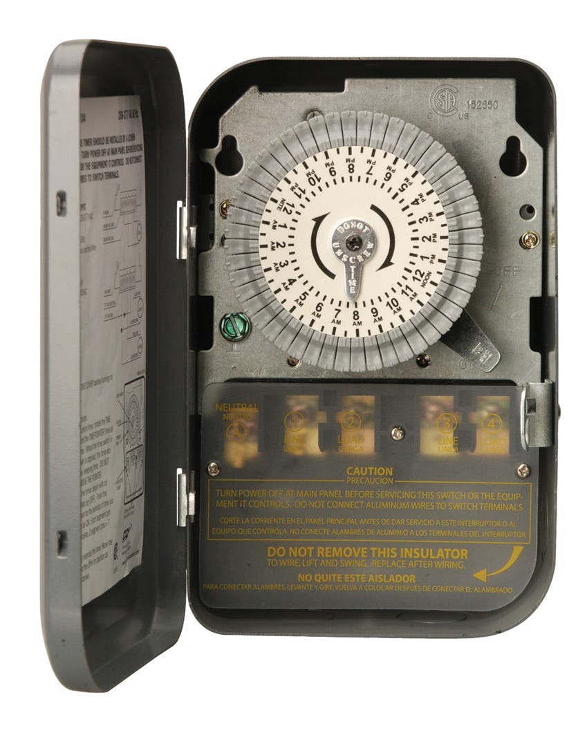 Indoor Mechanical Time Switch with Metal Box, 24 H, Heavy Duty
