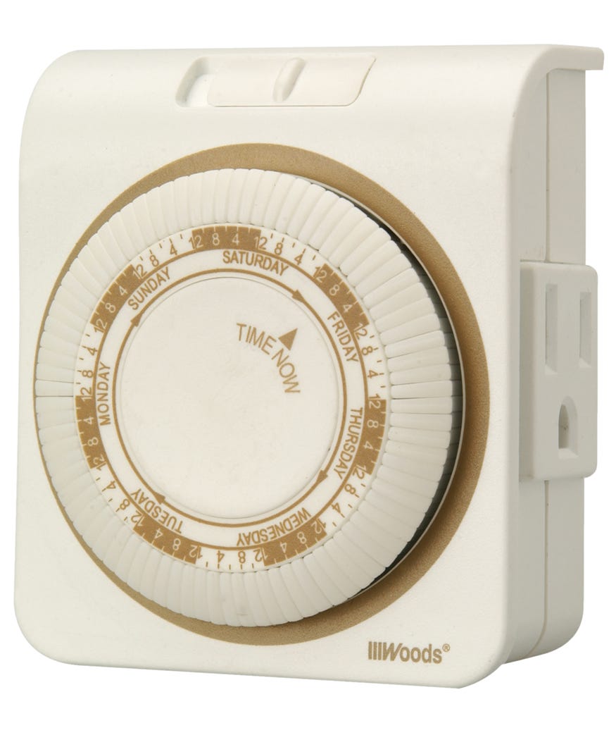 Indoor Mechanical Timer 7 Days, Heavy Duty with Grounded Plug