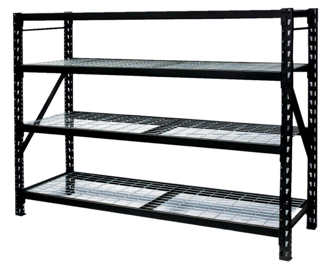 4-shelf industrial steel shelving unit