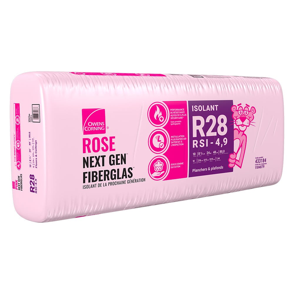 R-28 Pink Next Gen Fiberglas Insulation, 24-in. x 48-in. x 8.5-in.