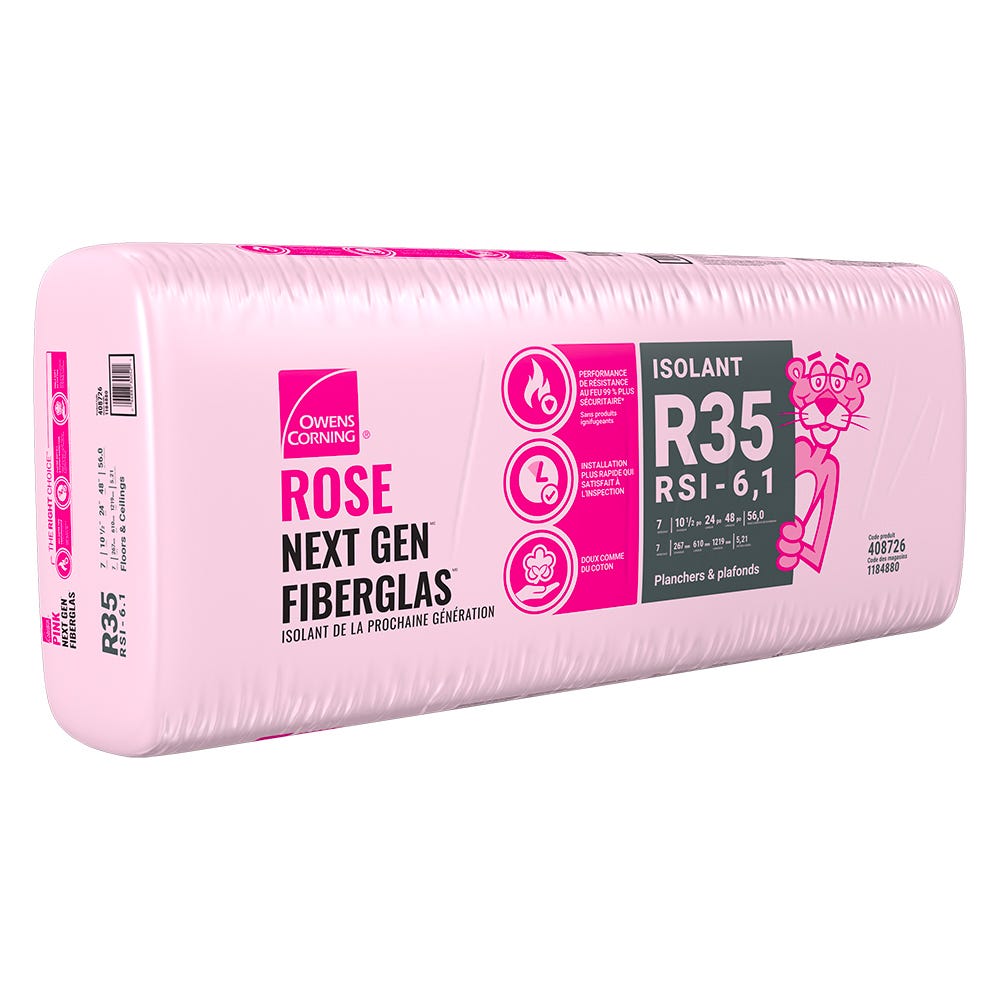 R-35 Pink Next Gen Fiberglas Insulation, 24-in. x 48-in. x 10.5-in.