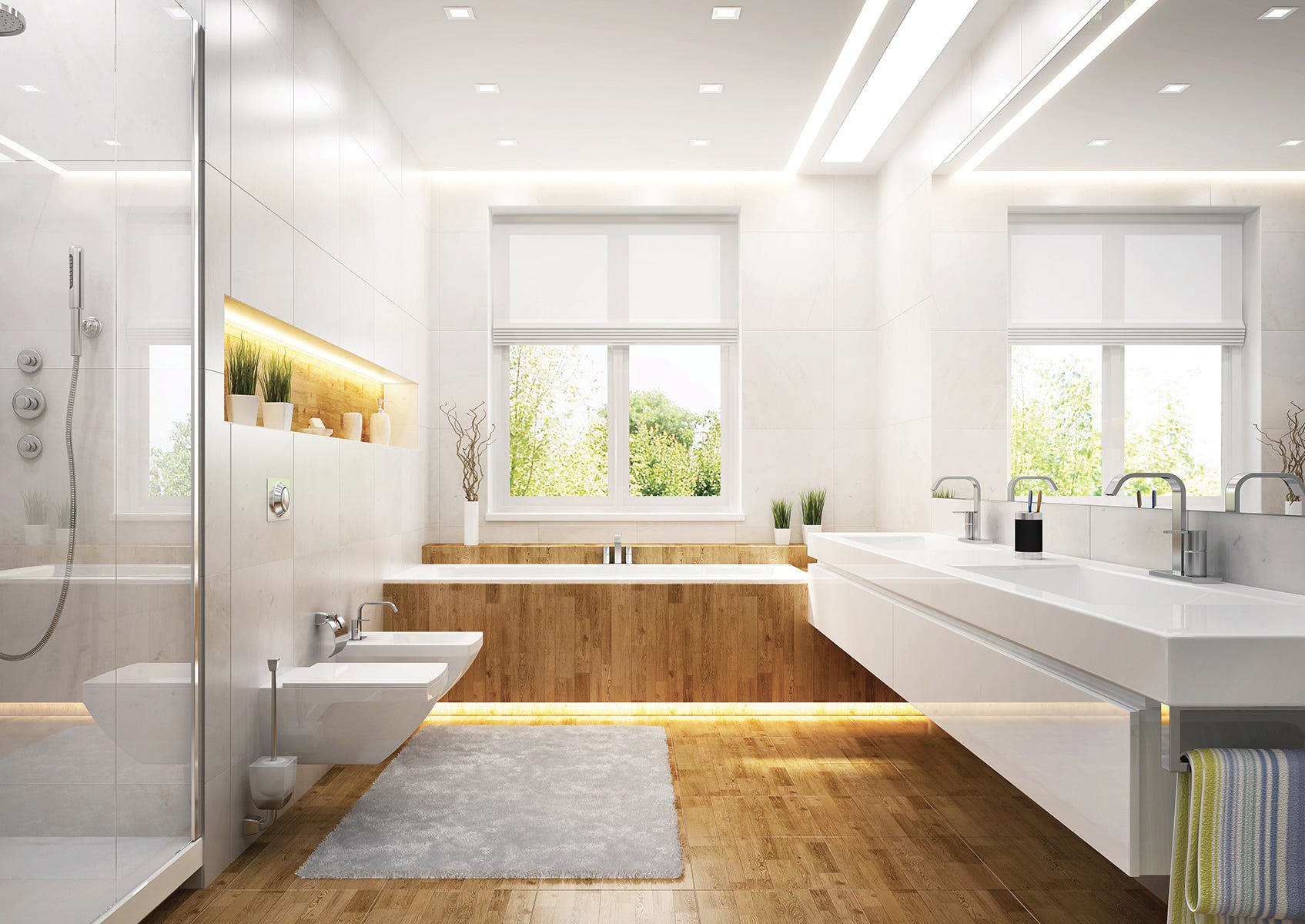 Integrated Led Recesssed Light Fixture 32.13-in. X 1.25-in. X 4.75-in., Matte White