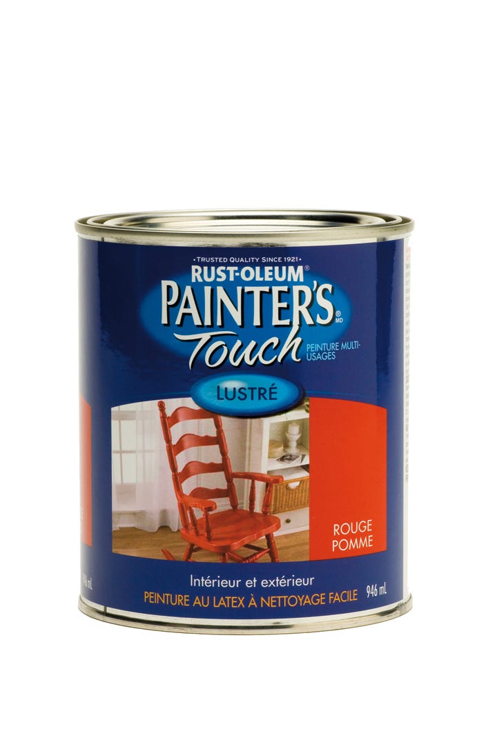 Interior/Exterior Paint Latex-Based, Gloss Finish, Apple Red, 946 ml