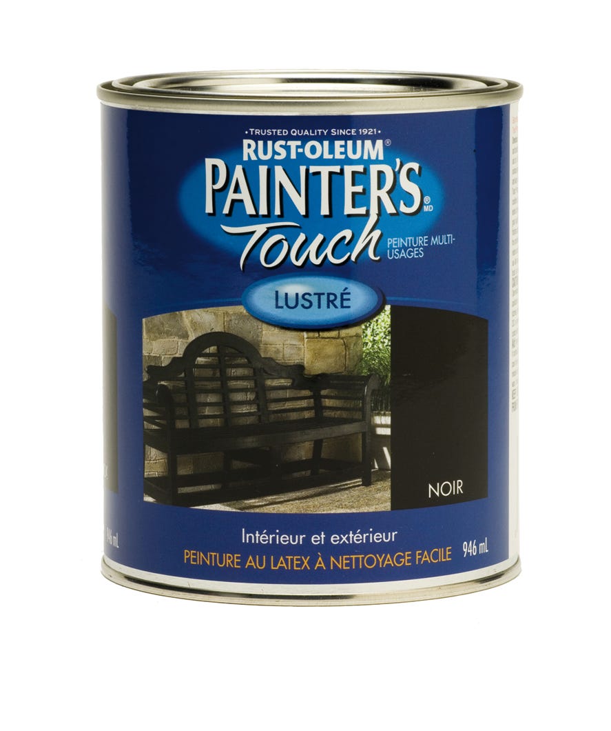 Interior/Exterior Paint Latex-Based, Gloss Finish, Black, 946 ml