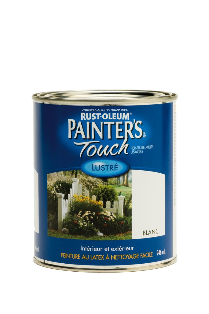 Interior/Exterior Paint Latex-Based, Gloss Finish, White, 946 ml