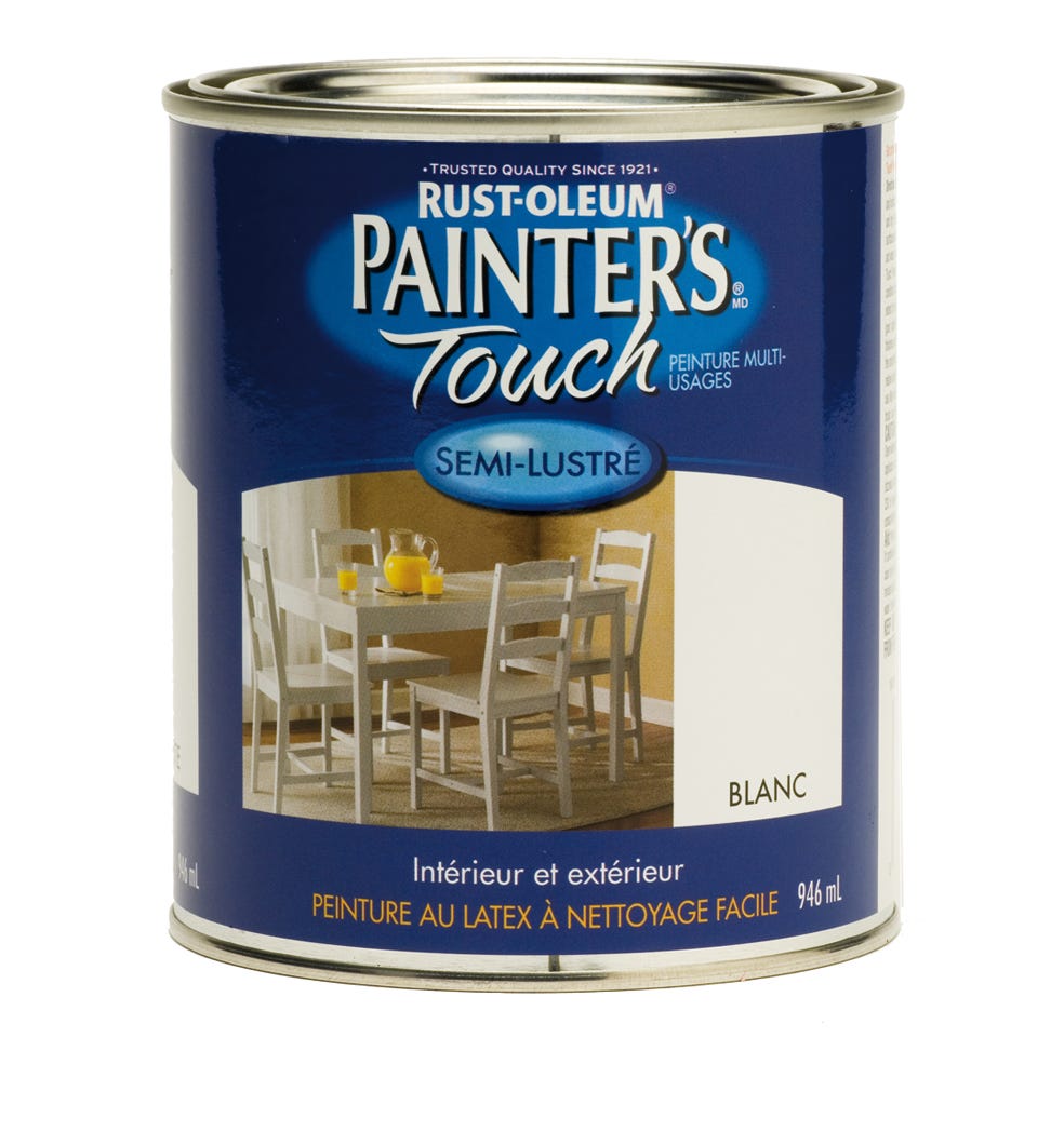 Interior/Exterior Paint Latex-Based, Semi-Gloss Finish, White, 946 ml