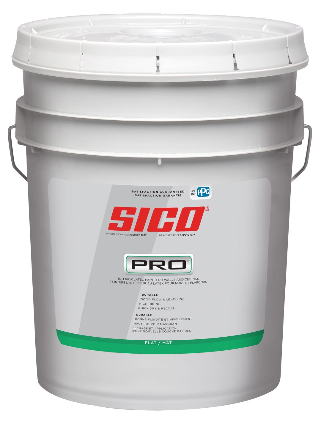 SICO PRO Interior Paint for Walls and Ceilings, Matte Finish, White, 18.9 L