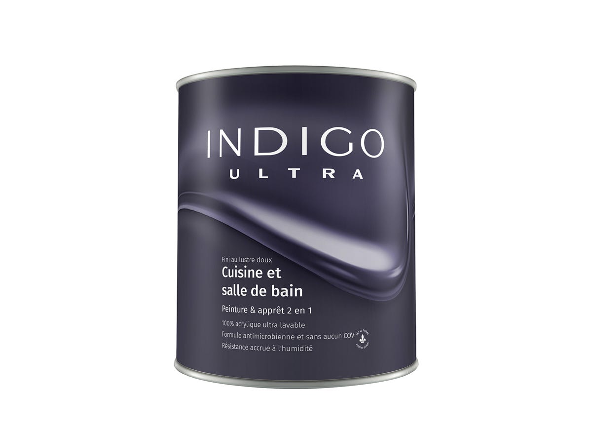INDIGO ULTRA Interior Paint, Kitchen & Bath, Soft Finish, Natural White, Quart