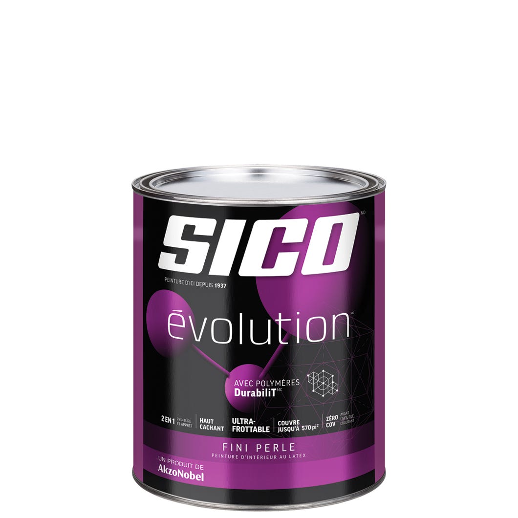 EVOLUTION Interior Paint/Primer Latex, Pearl Finish, Tint Base #2, 946 ml