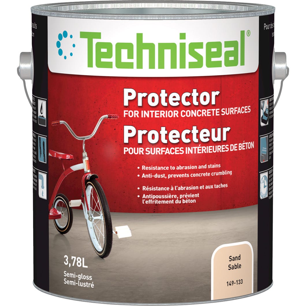 Protector for Interior Concrete Surfaces, Semi-Gloss Fnish, Sand, 3.78 L