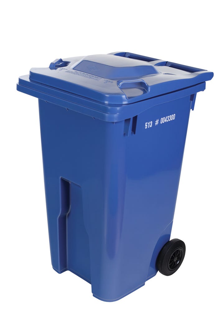 Wheeled Bin, 240 L, Blue