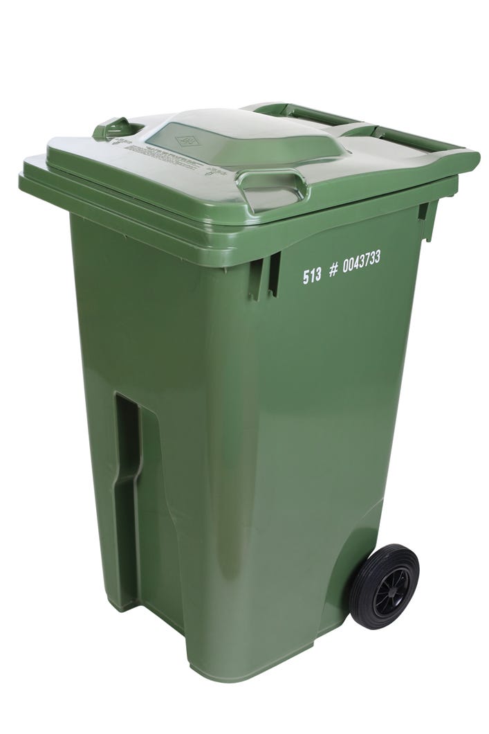 Wheeled Bin, 240 L, Green