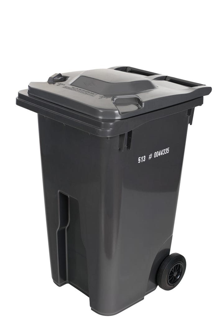 240L Ipl Wheeled Bin, Grey/Black