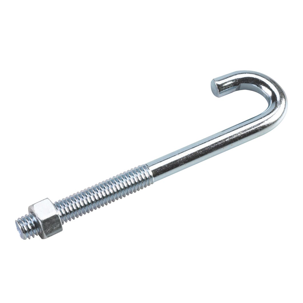 J-Bolt with Nuts, 3/8-in. X 5-in., Metal