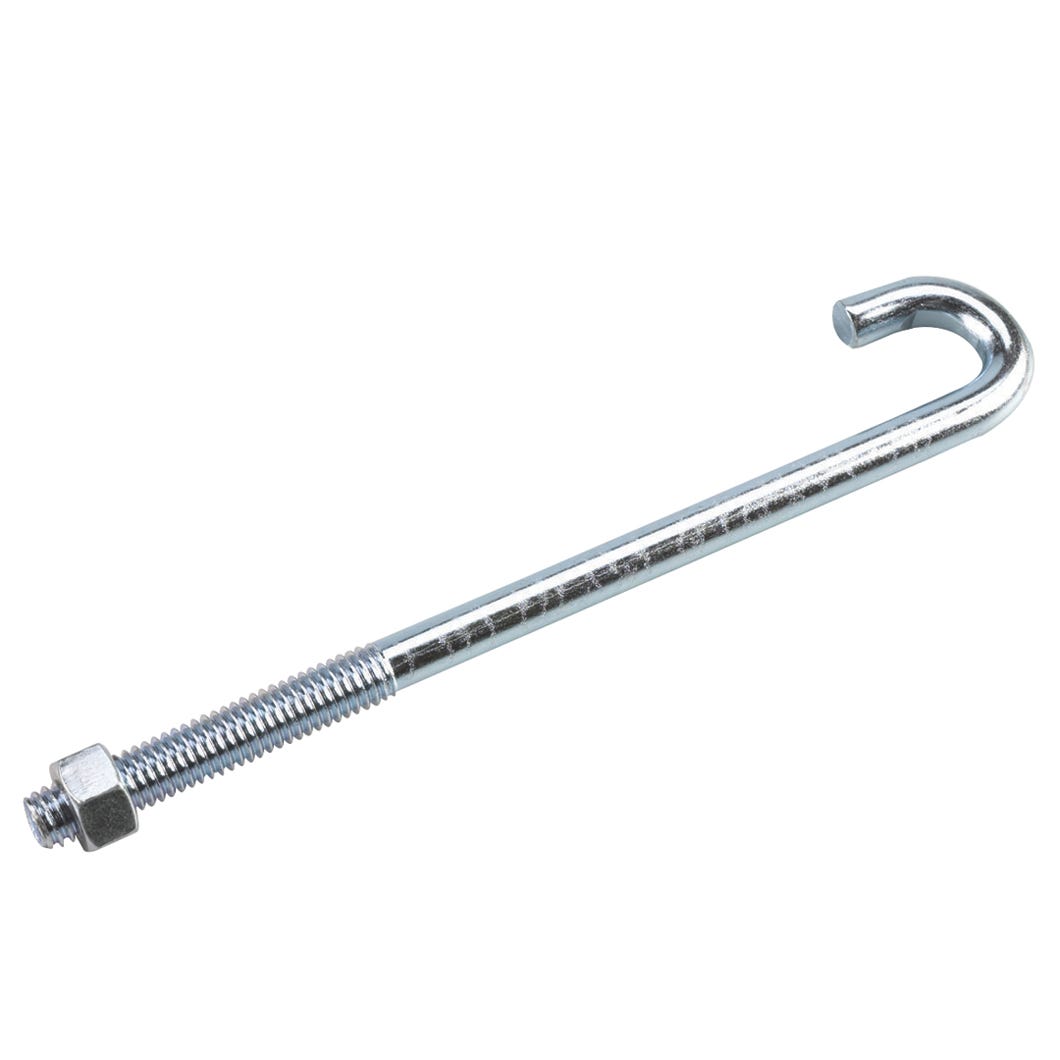 J-Bolt with Nuts, 3/8-in. X 7-in., Metal